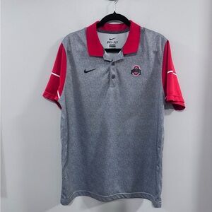 Men's Nike Dri Fit Ohio State Buckeyes Polo Shirt. Size L
